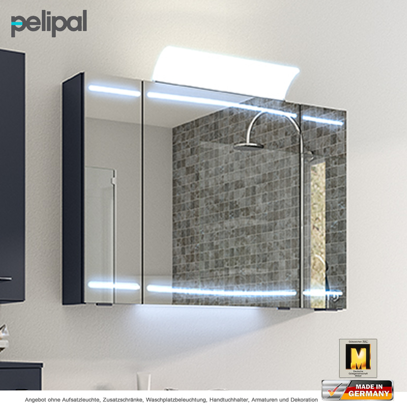 Pelipal Cassca Spiegelschrank 100 cm mit 3 Türen | Impulsbad | Spiegelschränke