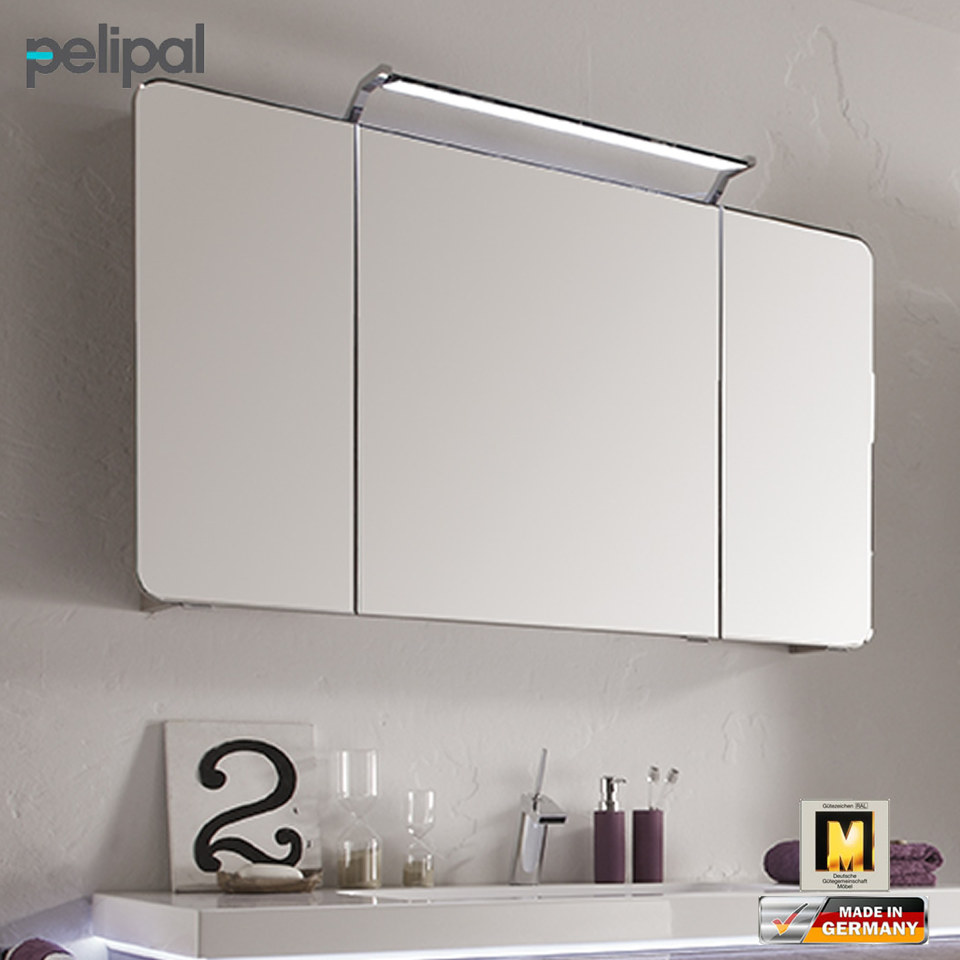 Pelipal Balto Spiegelschrank 120 cm mit 3 Türen | Impulsbad
